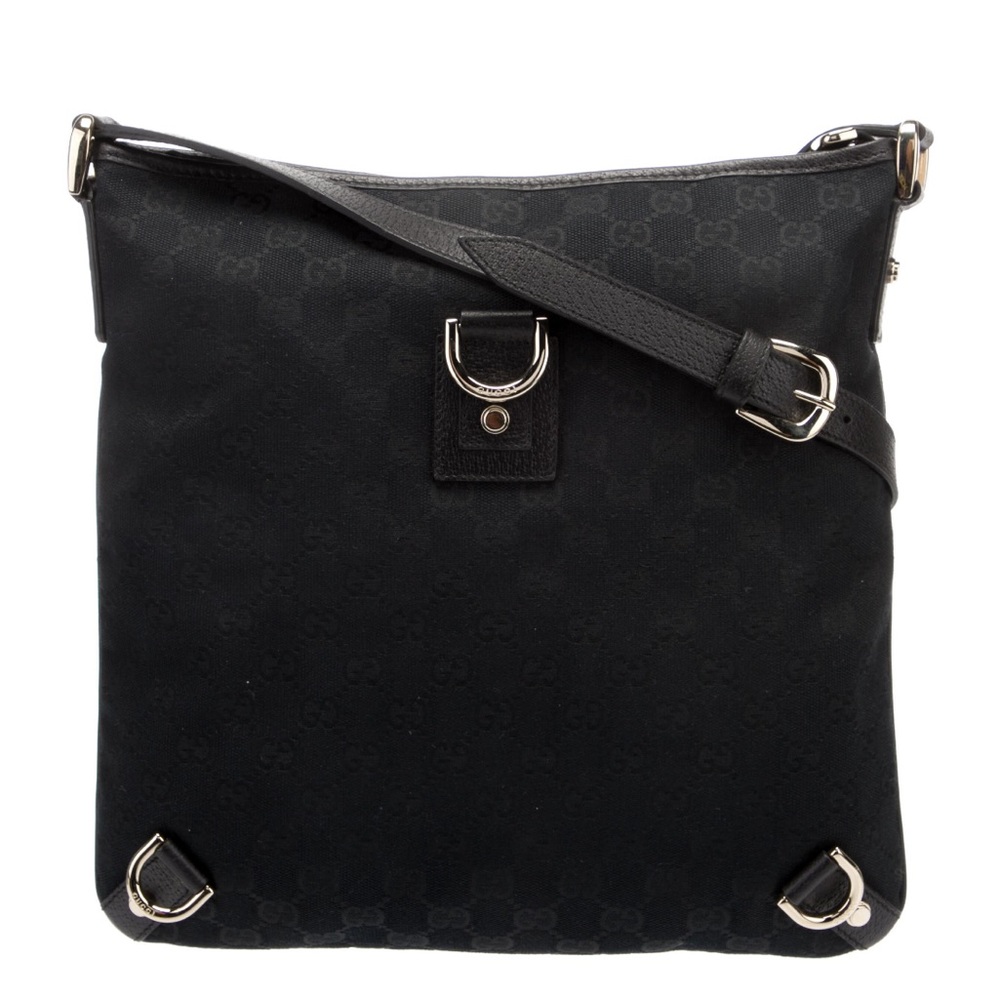 Gucci Black GG Abbey D-Ring Crossbody Bag AUTHENTIC